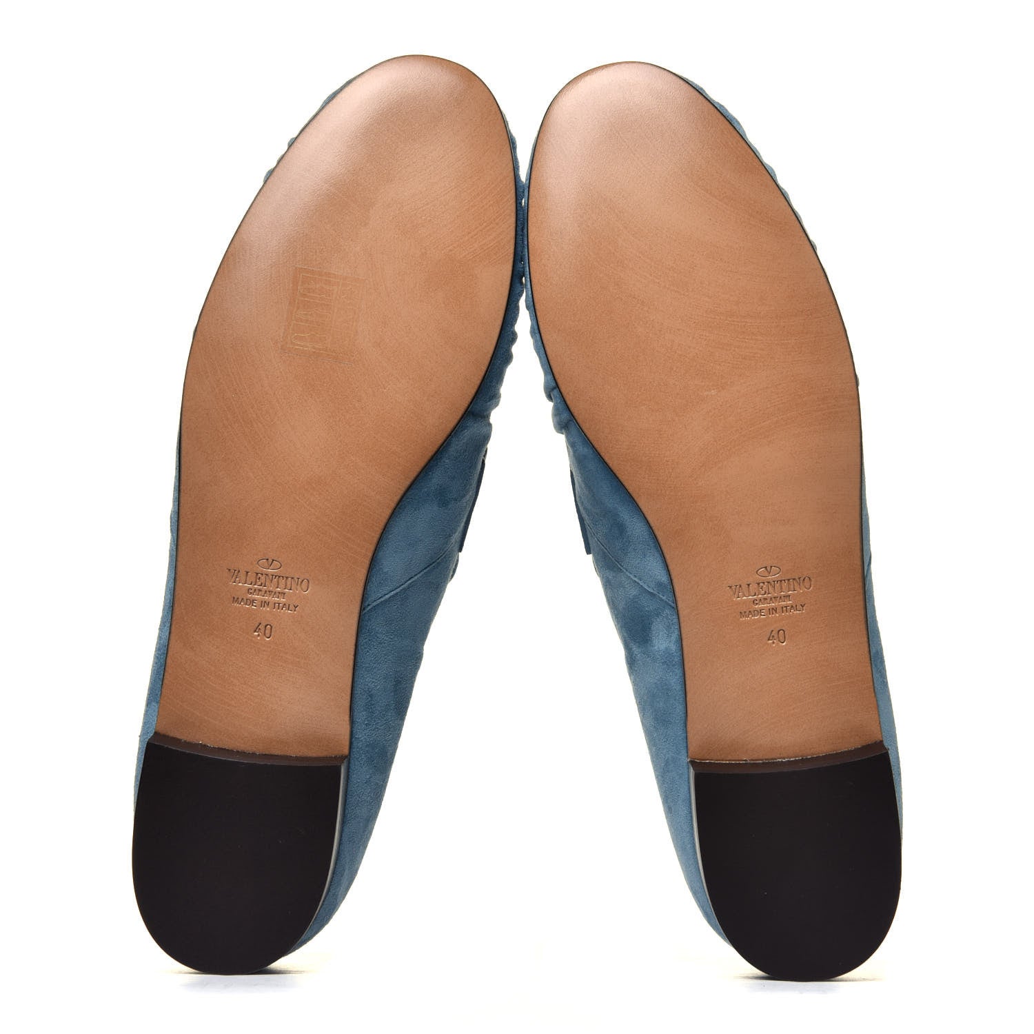 Valentino Garavani Suede Rockstud Loafers 40 Grey Sky 12 of 12