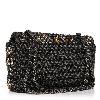 Chanel Crystal Tweed Quilted Medium Single Flap Black 3 of 10