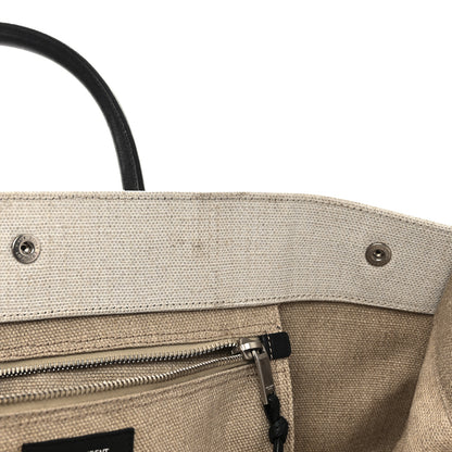 Saint Laurent Linen Calfskin Rive Gauche Tote Optic White 13 of 14