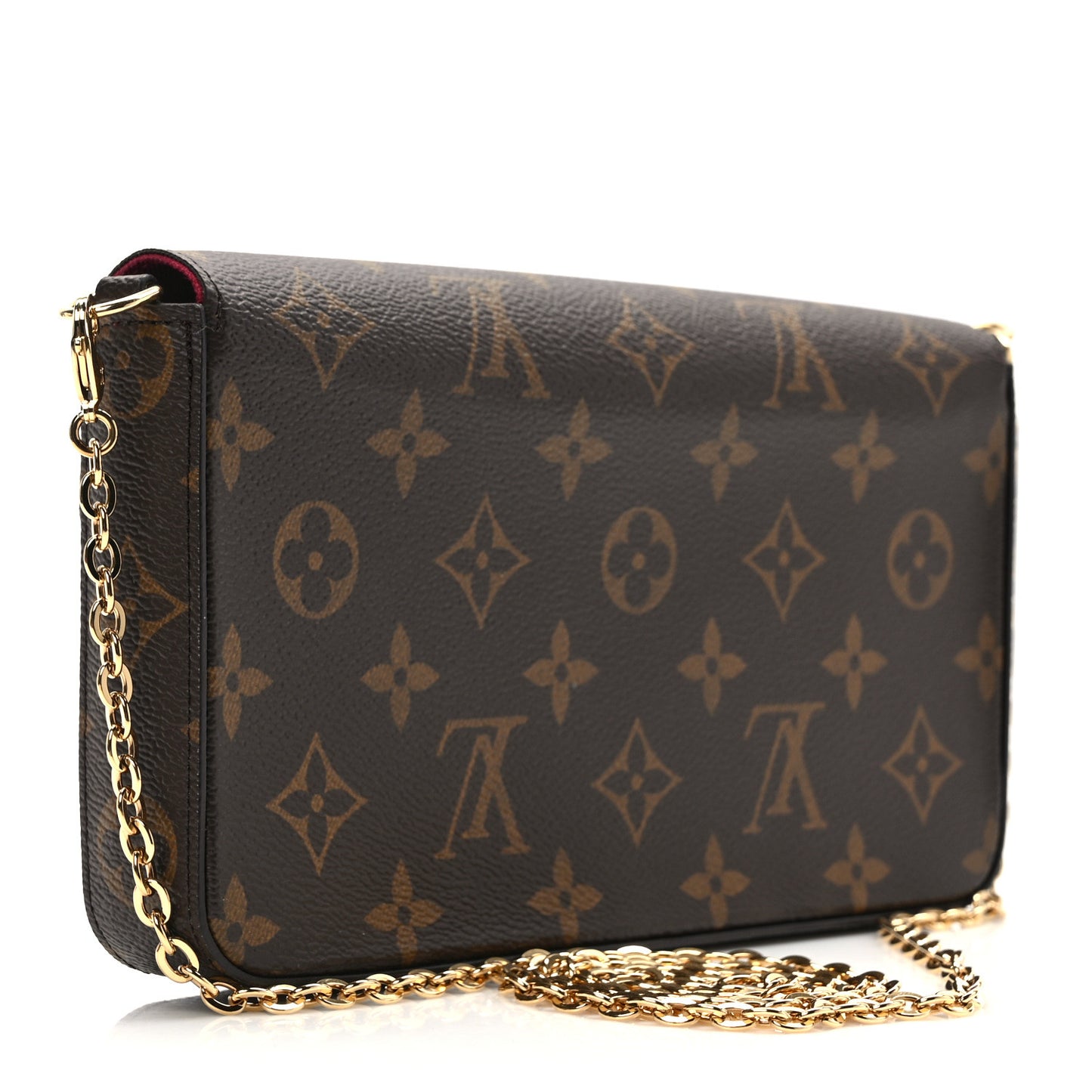 Monogram Pochette Felicie Chain Wallet Fuchsia