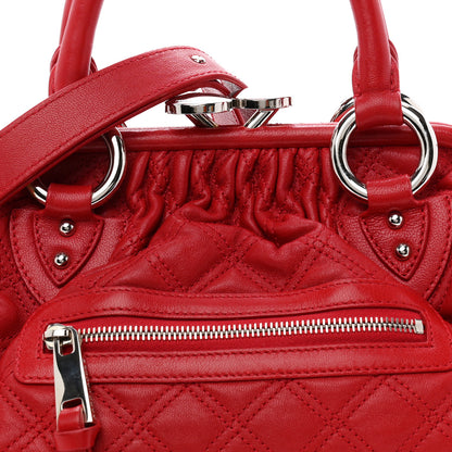 Marc Jacobs Calfskin Quilted Leather Stam Bag Red 7 of 9