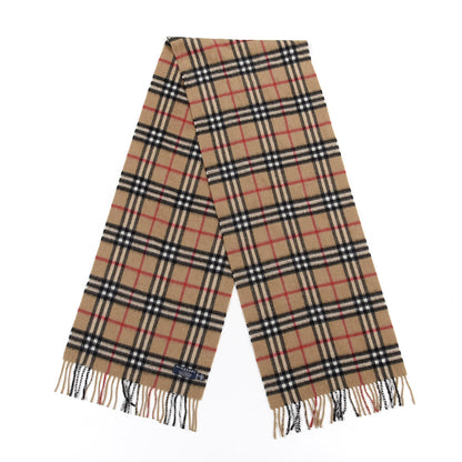 Burberry Cashmere House Check Fringe Scarf Camel 2 of 3