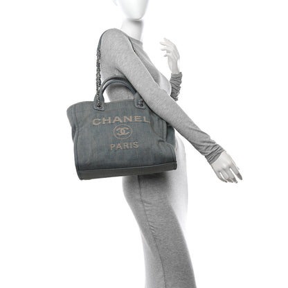 Chanel Denim Small Deauville Tote Light Blue 2 of 11