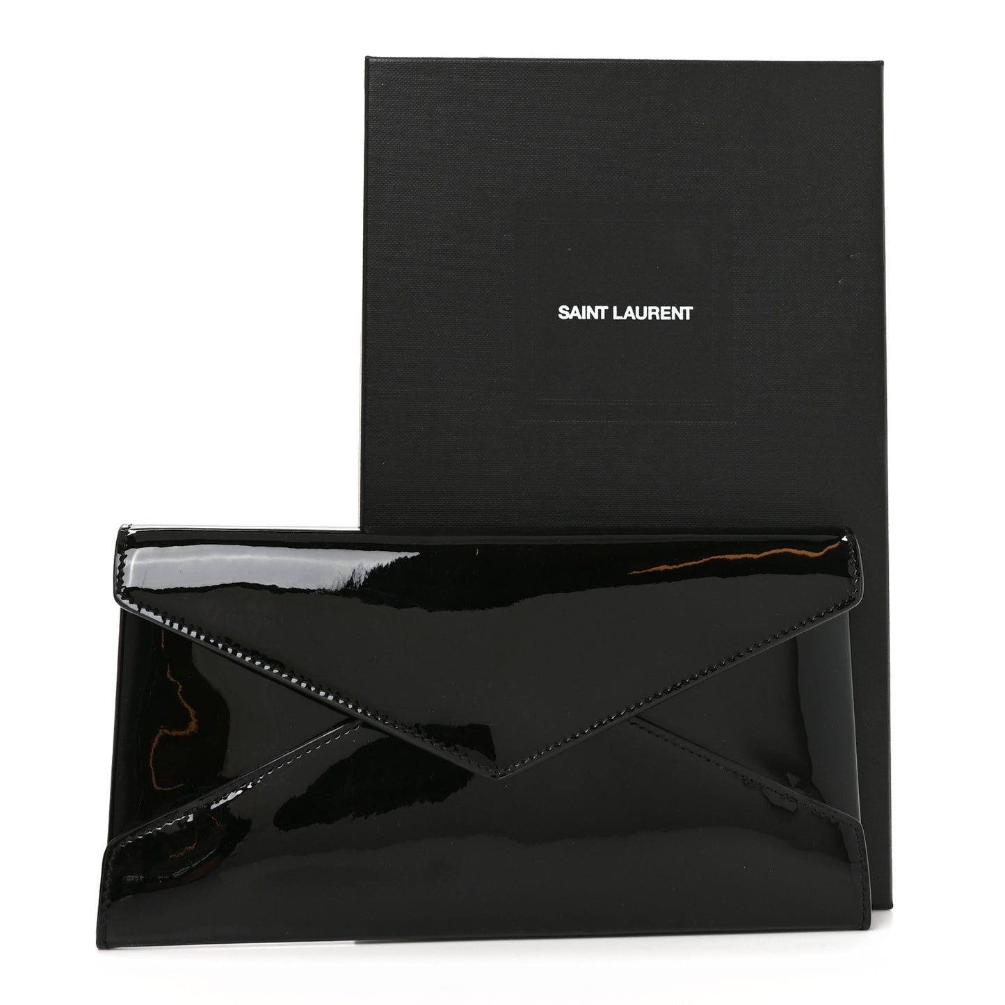 Patent Paloma Envelope Clutch Black Black