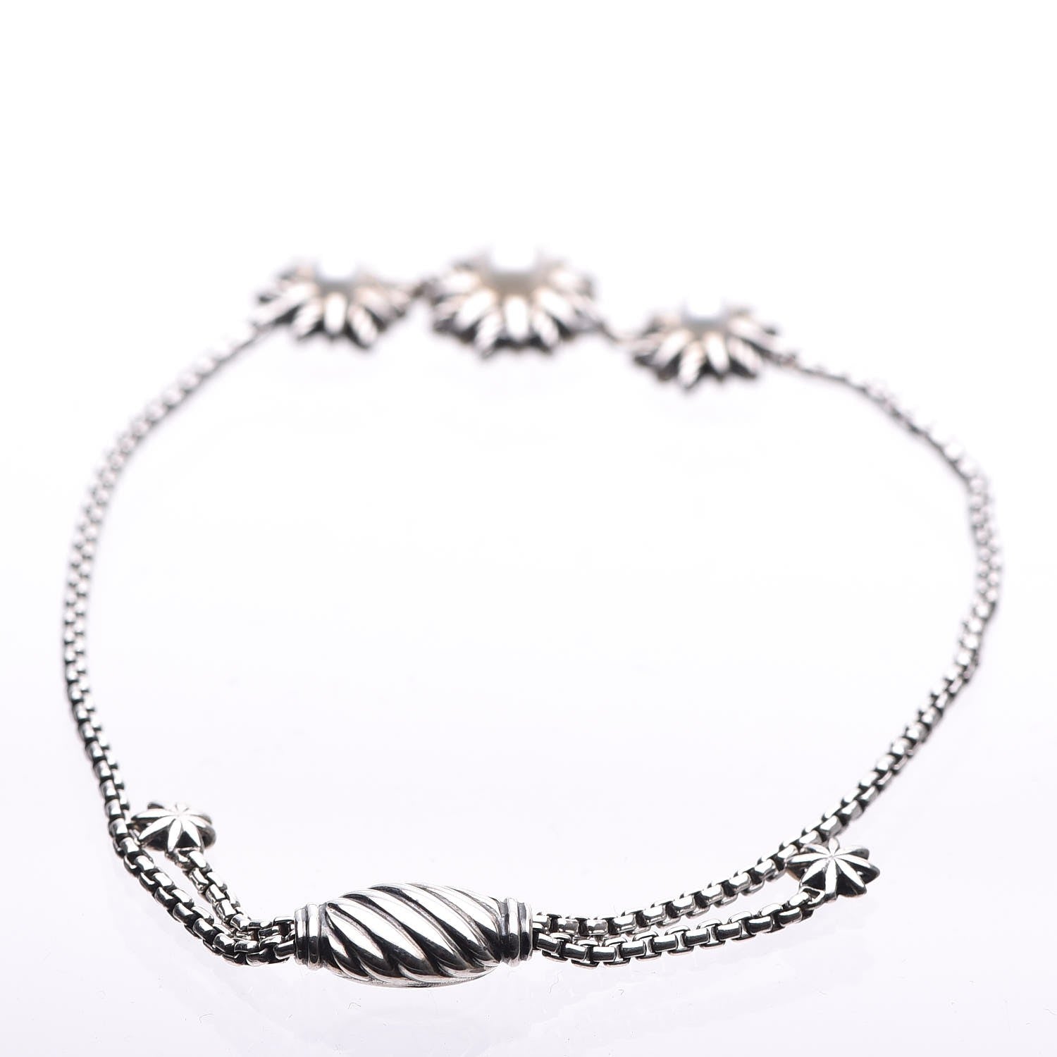 David Yurman Sterling Silver Pearl Starburst Bracelet 3 of 4