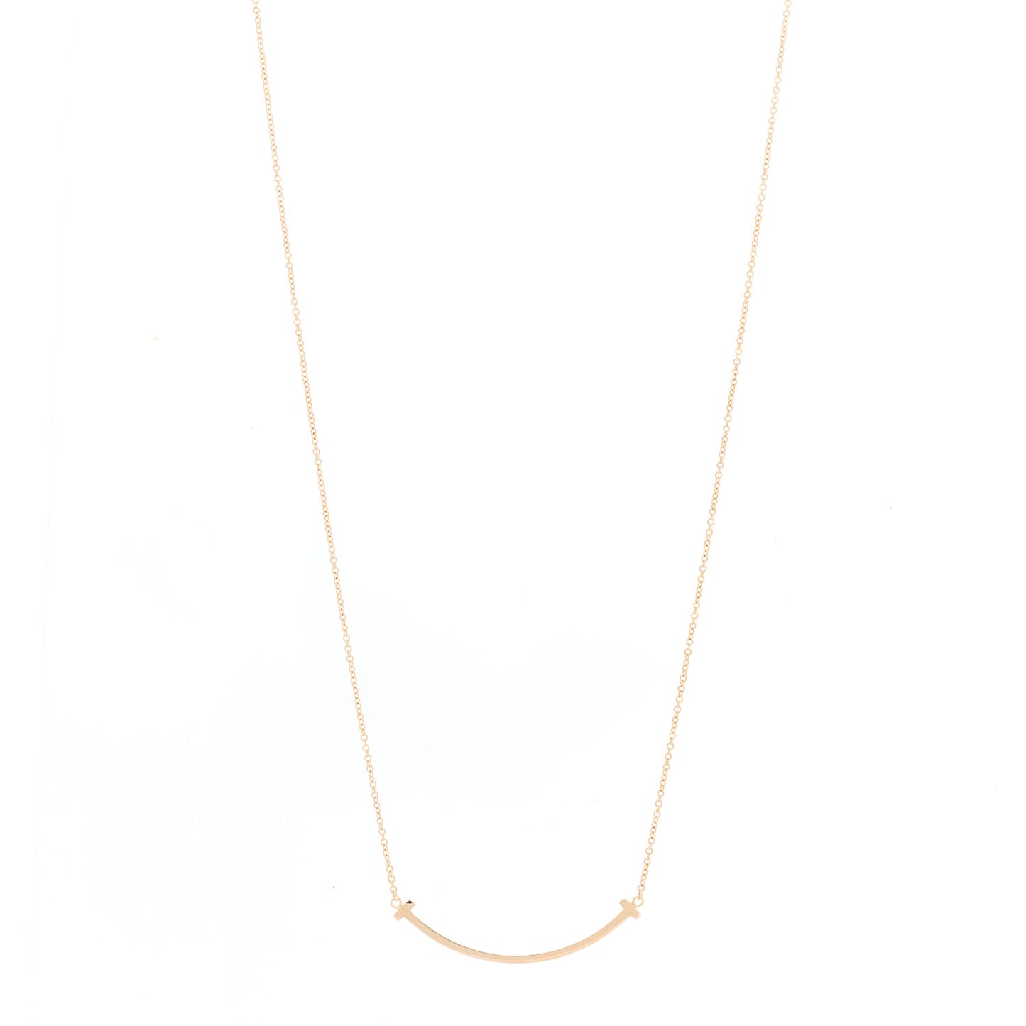 18K Yellow Gold Small T Smile Pendant Necklace