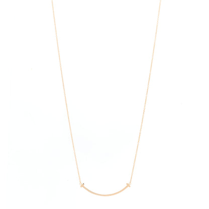 Tiffany 18K Yellow Gold Small T Smile Pendant Necklace 1 of 4