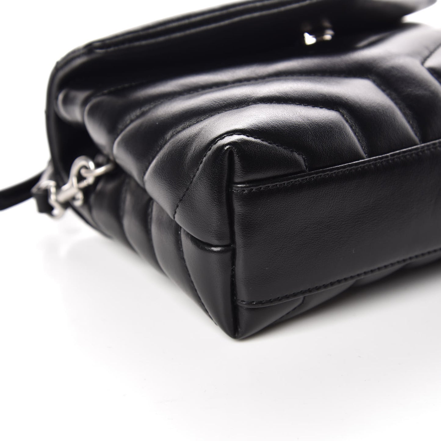 Calfskin Y Quilted Monogram Toy Loulou Crossbody Bag Black