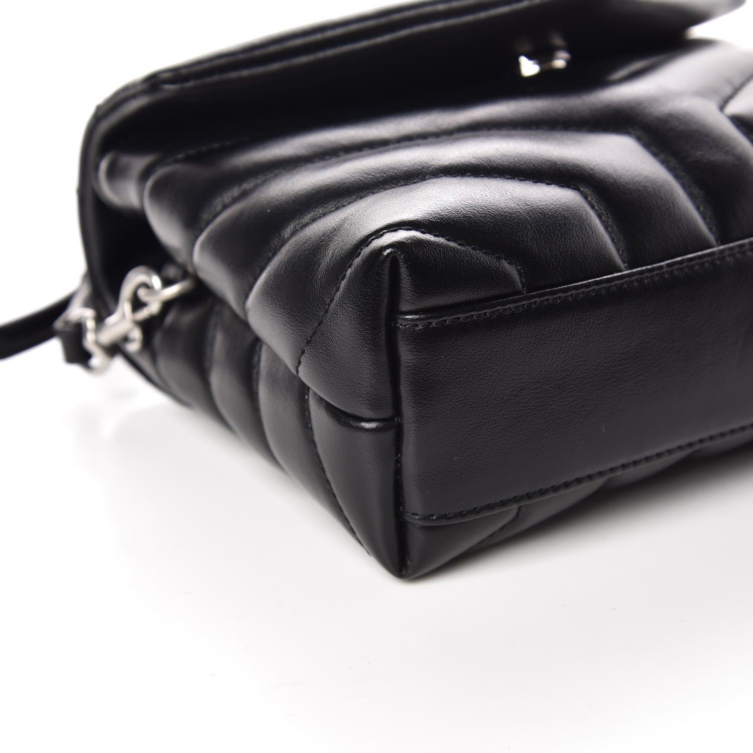 Saint Laurent Calfskin Y Quilted Monogram Toy Loulou Crossbody Bag Black 9 of 10