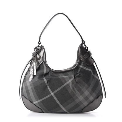 Burberry Shimmer Check Small Brooklyn Hobo Grey 1 of 9