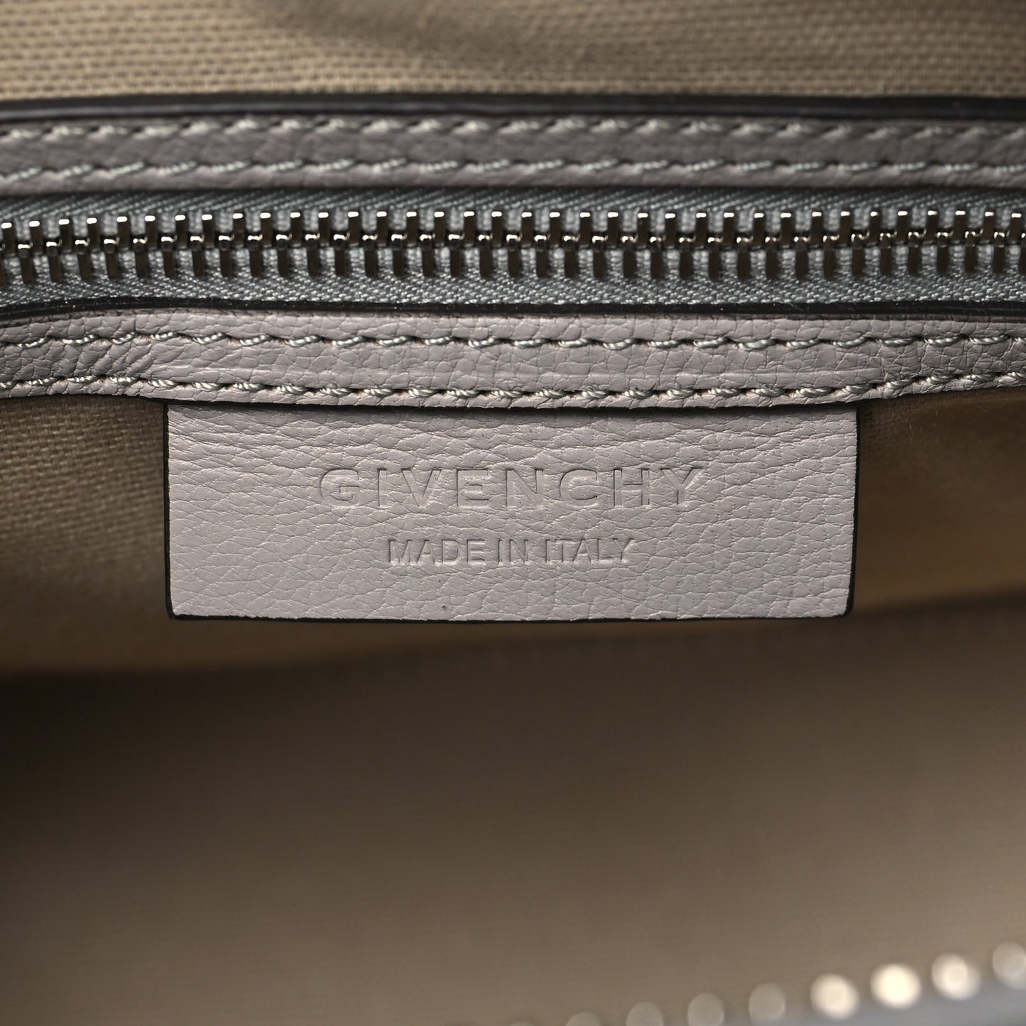 Sugar Goatskin Mini Antigona Pearl Grey