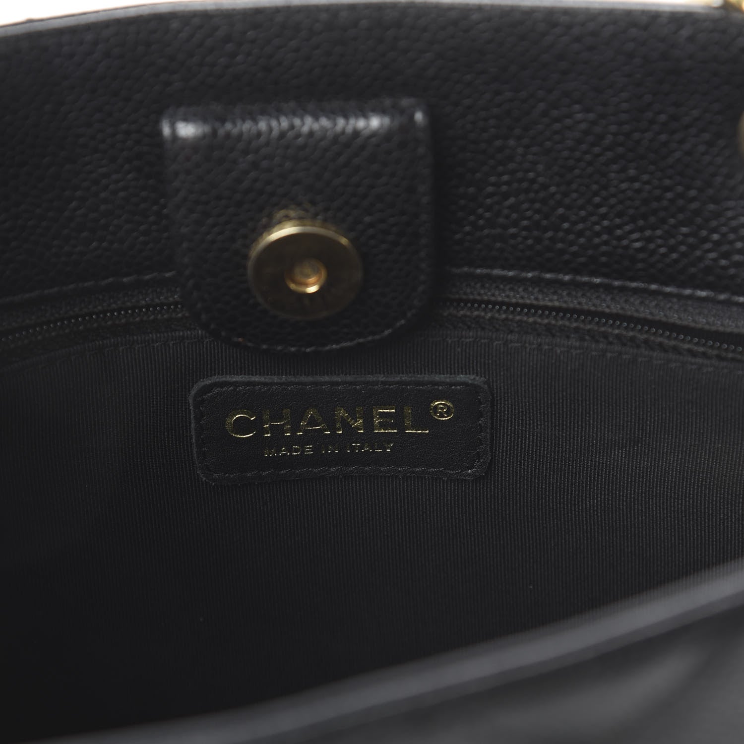 Chanel Caviar Quilted Petit Shopping Tote PST Black 11 of 17
