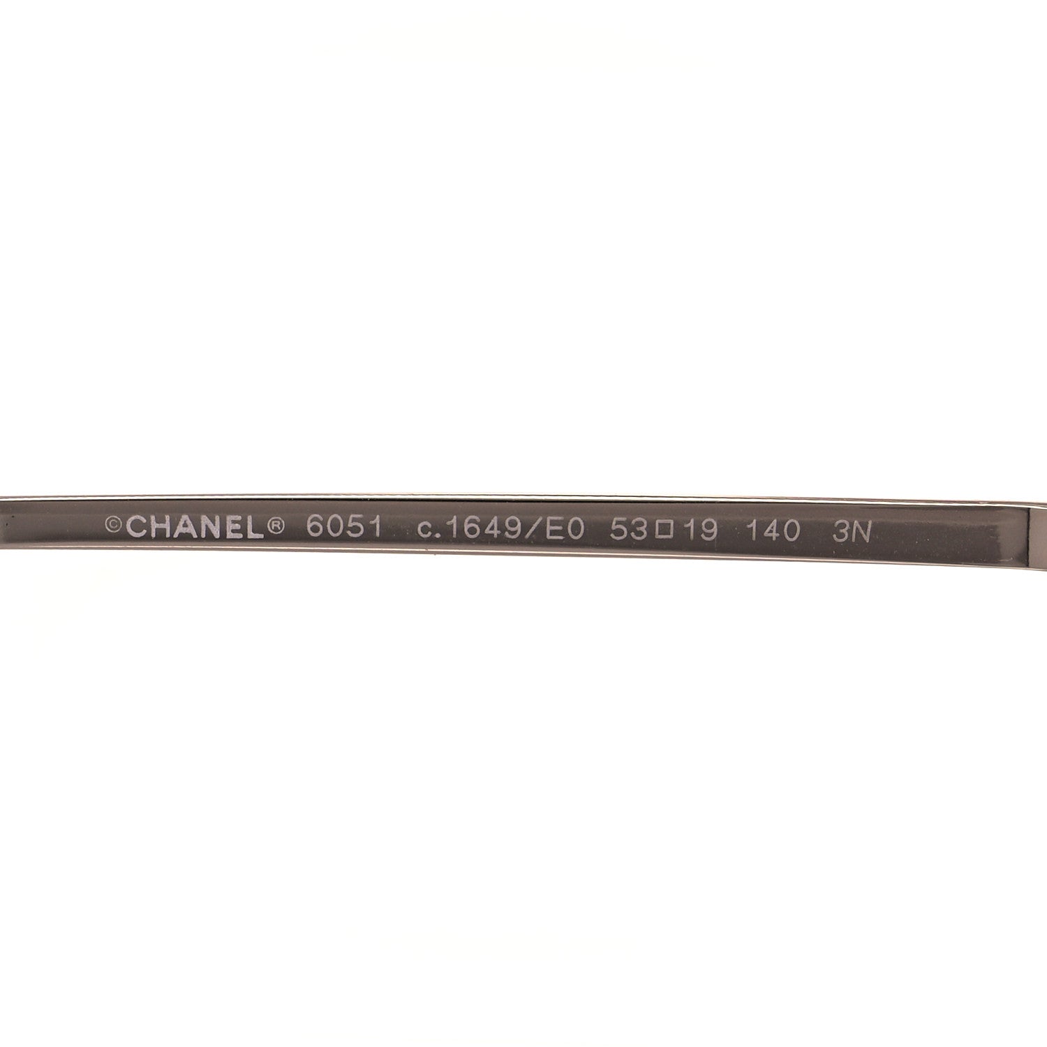 Chanel 18K White Gold Mirror Square Sunglasses 6051 Gold 5 of 7