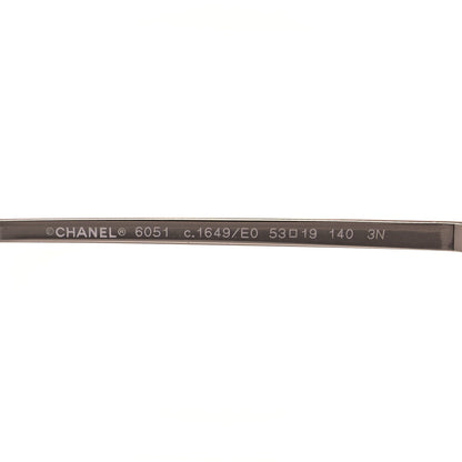 Chanel 18K White Gold Mirror Square Sunglasses 6051 Gold 5 of 7