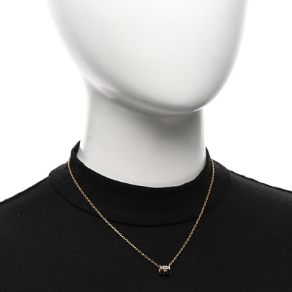 Hermes Lacquered Gold Mini Pop H Pendant Necklace Black 2 of 6