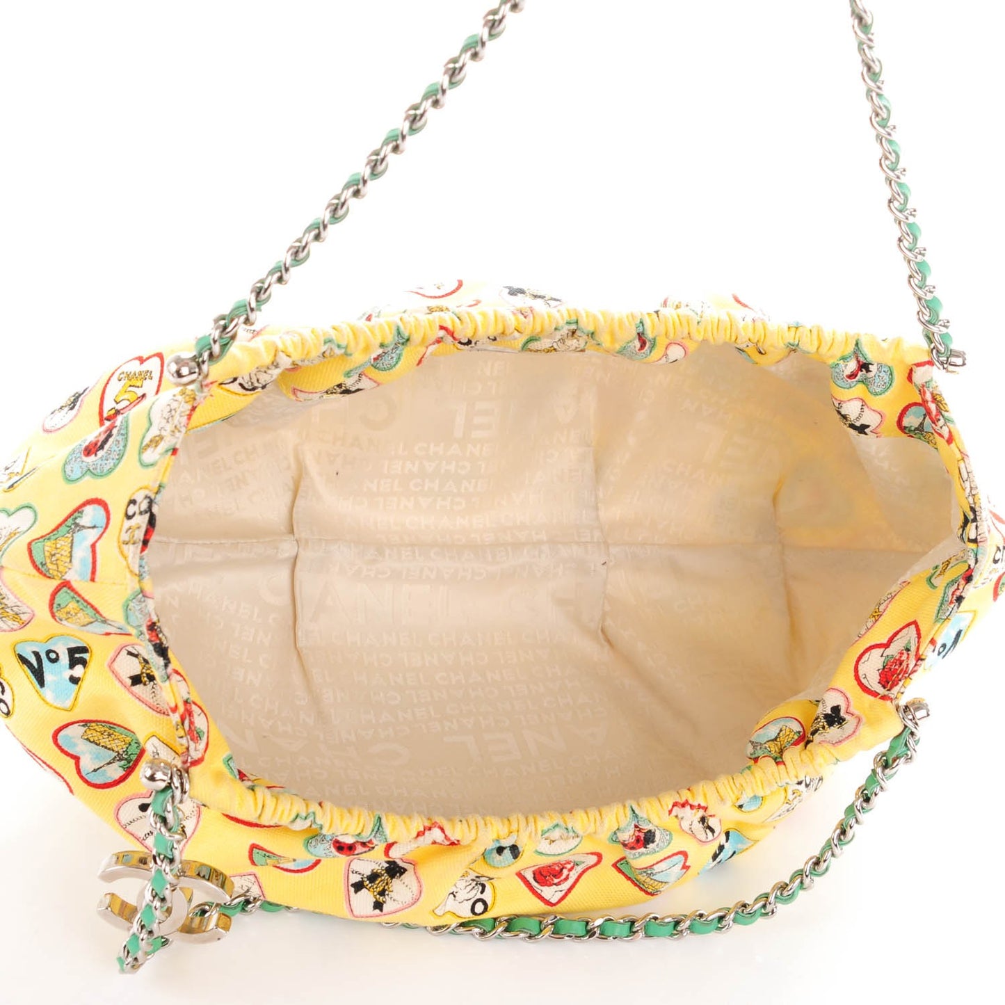 Canvas Coco Hearts Shoulder Bag Yellow