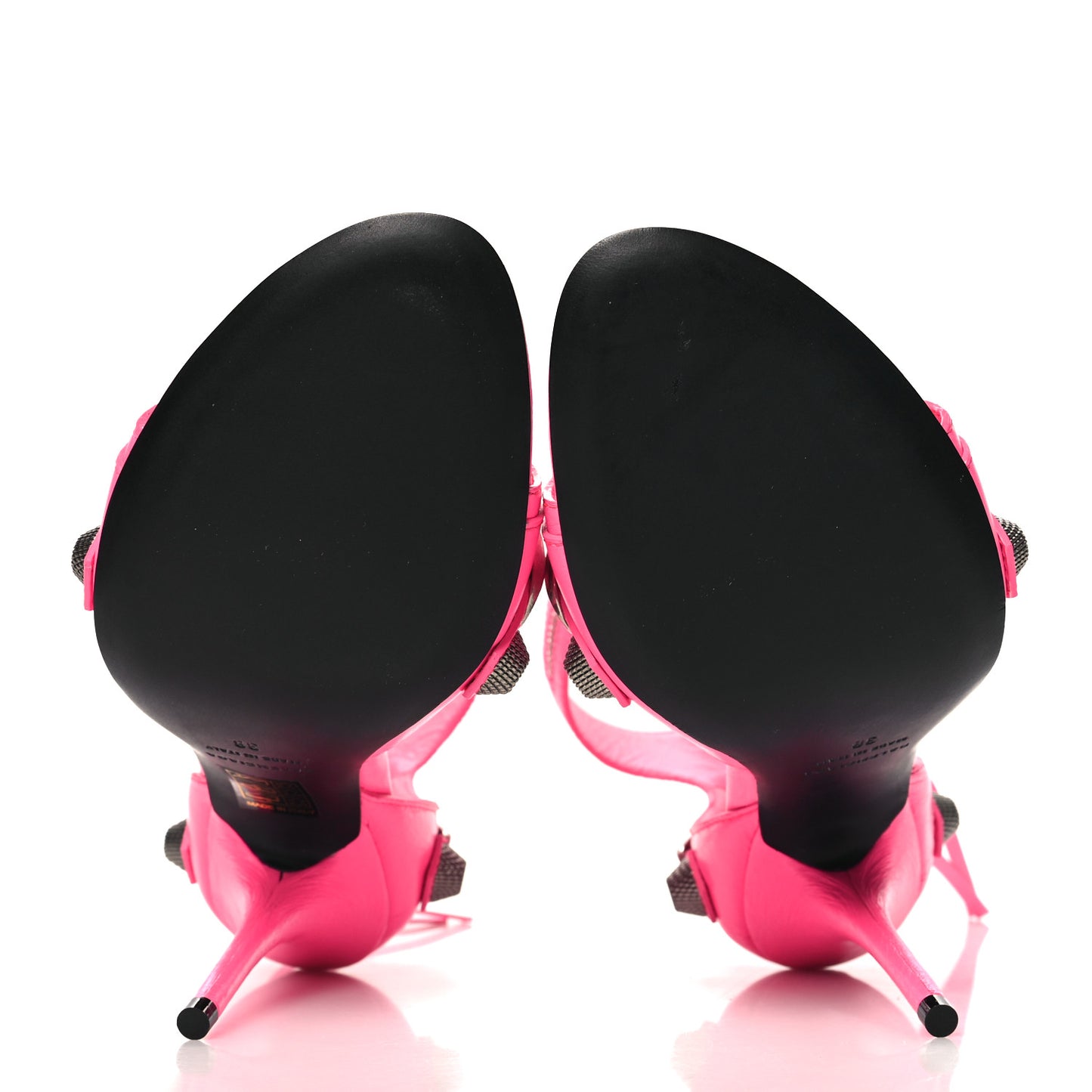 Agneau Arena Cagole 110mm Sandals 38 Fluo Pink