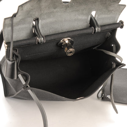 Hermes Military Toile Vache Hunter Herbag Zip PM 31 Black 5 of 6