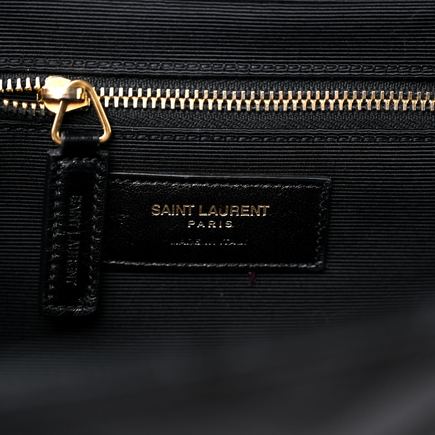 Saint Laurent Grain De Poudre Matelasse Chevron Large Monogram Satchel Black 7 of 21