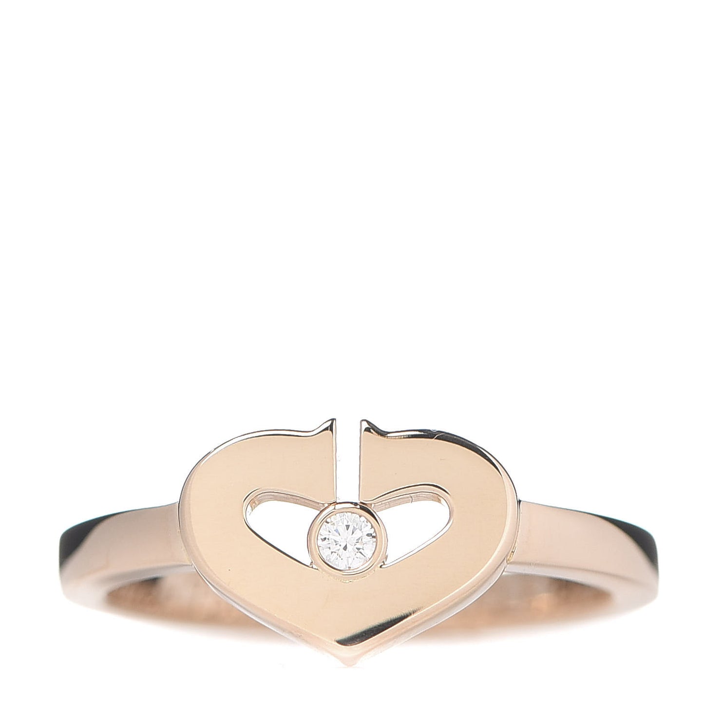 18K Pink Gold Diamond Small Hearts and Symbols Ring 47 4