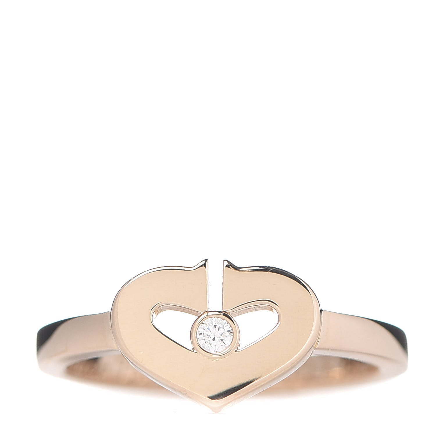 Cartier 18K Pink Gold Diamond Small Hearts and Symbols Ring 47 4 1 of 4