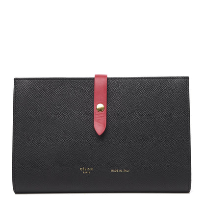 Celine Grained Calfskin Large Multifunction Strap Wallet Black 1 of 8
