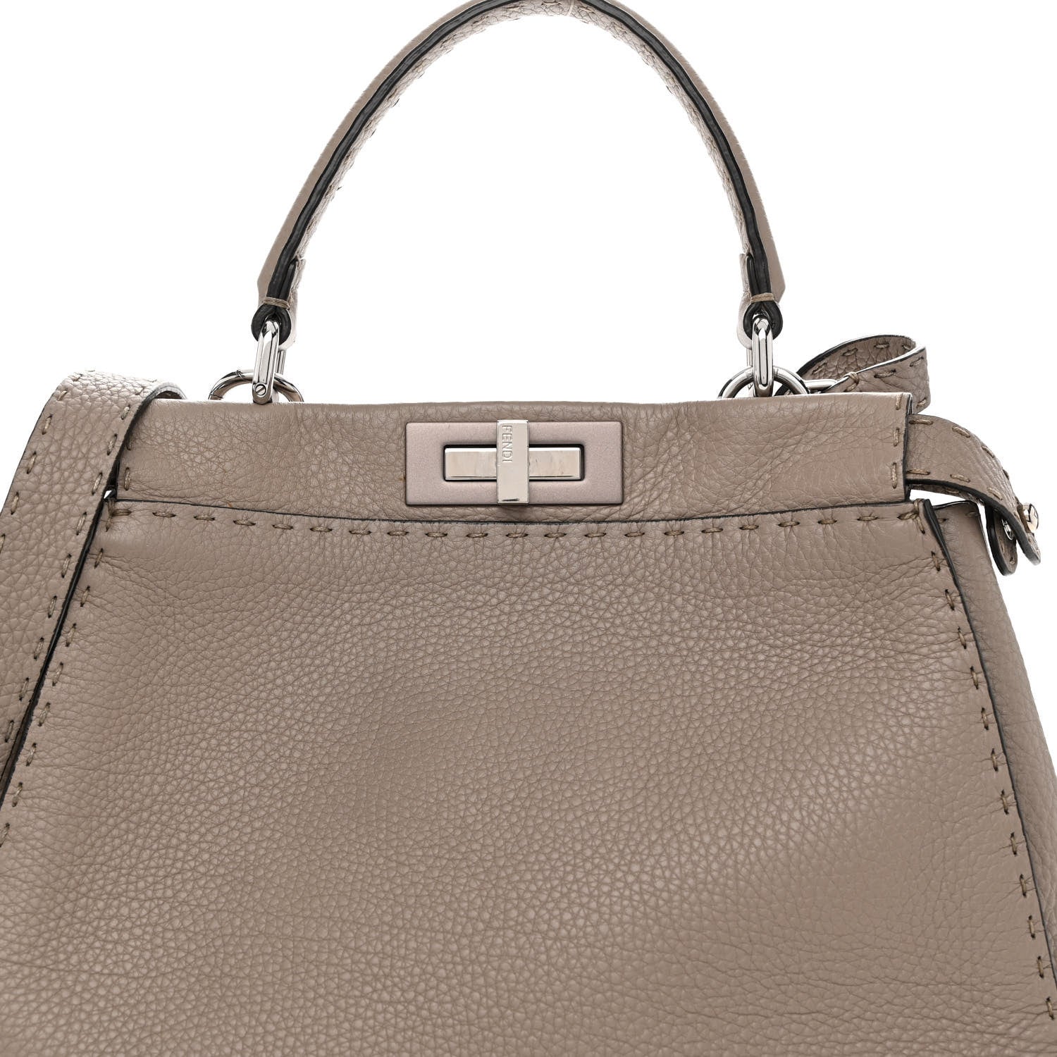 Fendi Cuoio Romano Selleria Medium Peekaboo Iconic Satchel Corda 8 of 10