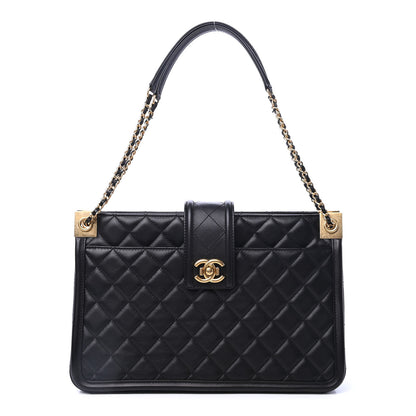 Chanel Lambskin Quilted Elegant CC Shopping Tote Black 1 of 4