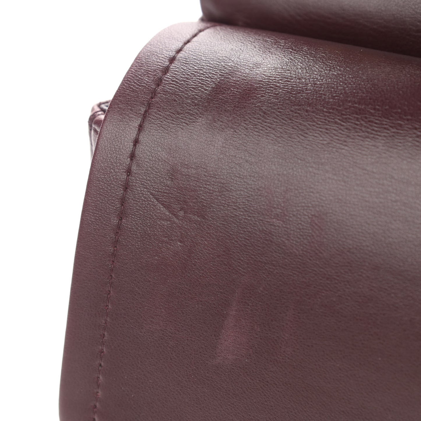 Lambskin Quilted Jumbo Double Flap Burgundy