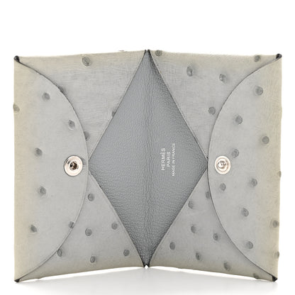 Hermes Ostrich Calvi Bleu Glacier 5 of 8