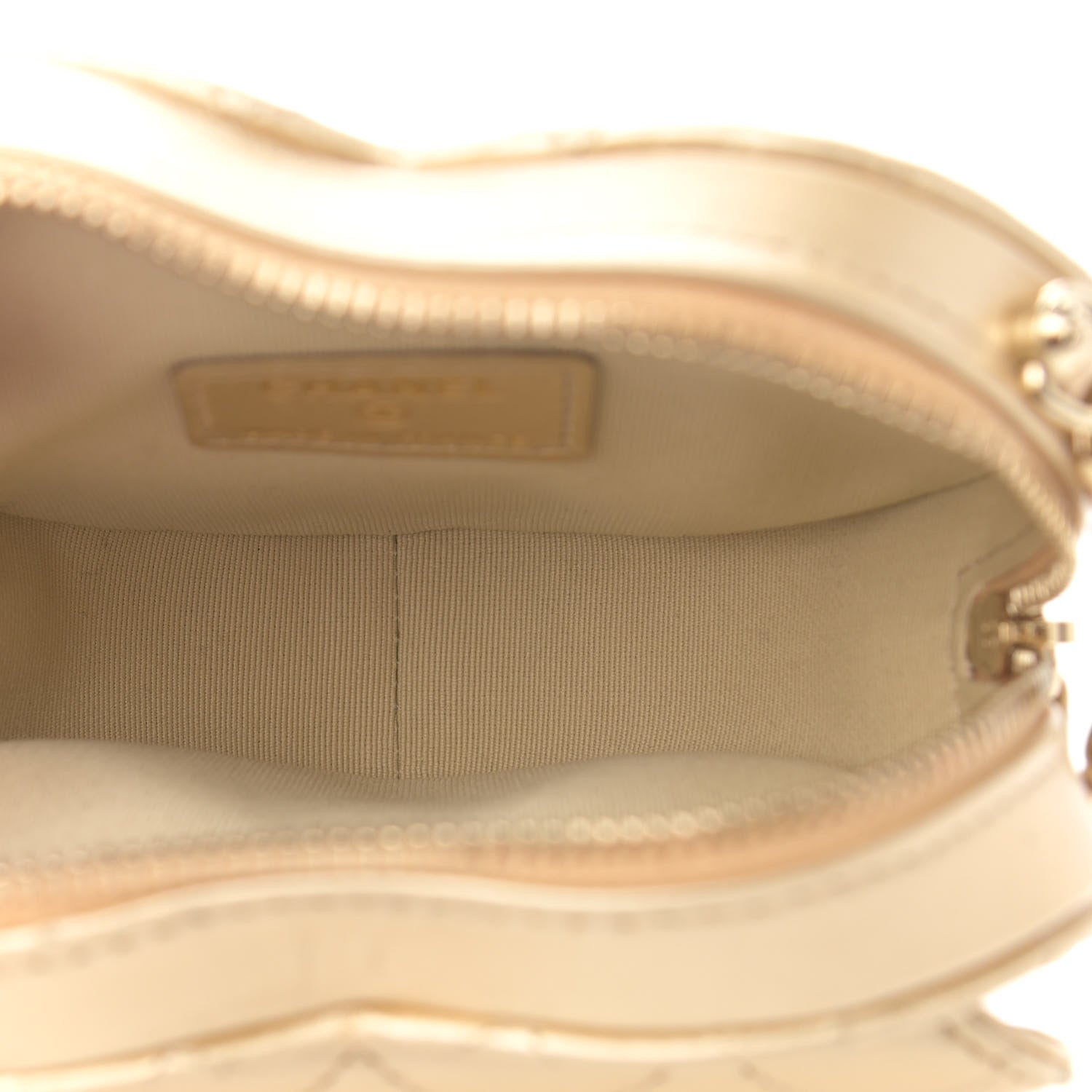 Chanel Metallic Lambskin Quilted CC In Love Heart Clutch With Chain Gold 5 of 11
