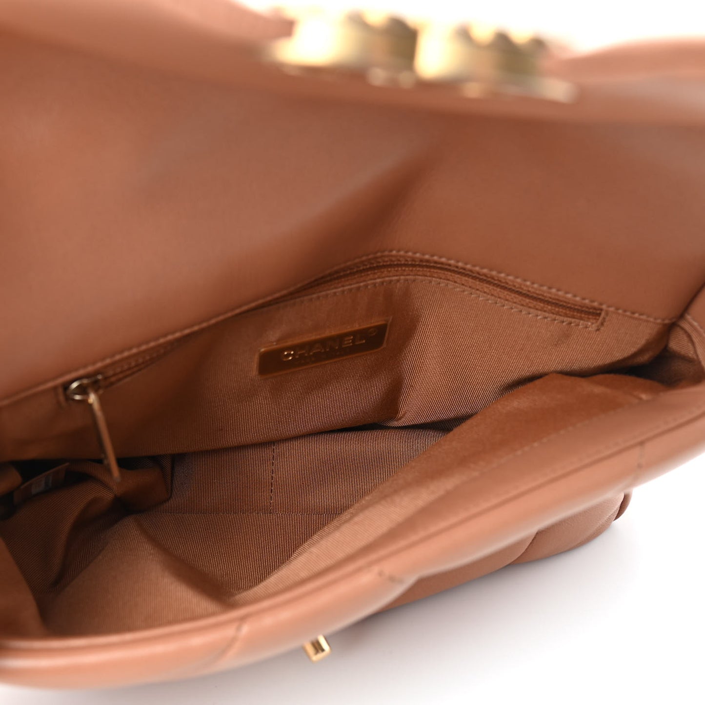 Lambskin Quilted Medium Chanel 19 Flap Brown