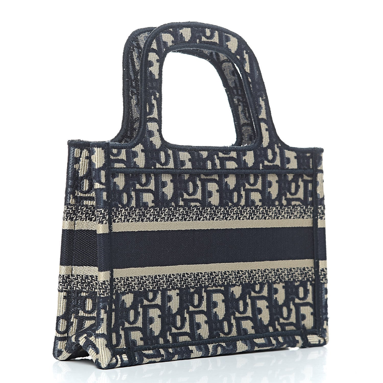 Christian Dior Oblique Mini Book Tote Blue Multicolor 3 of 12