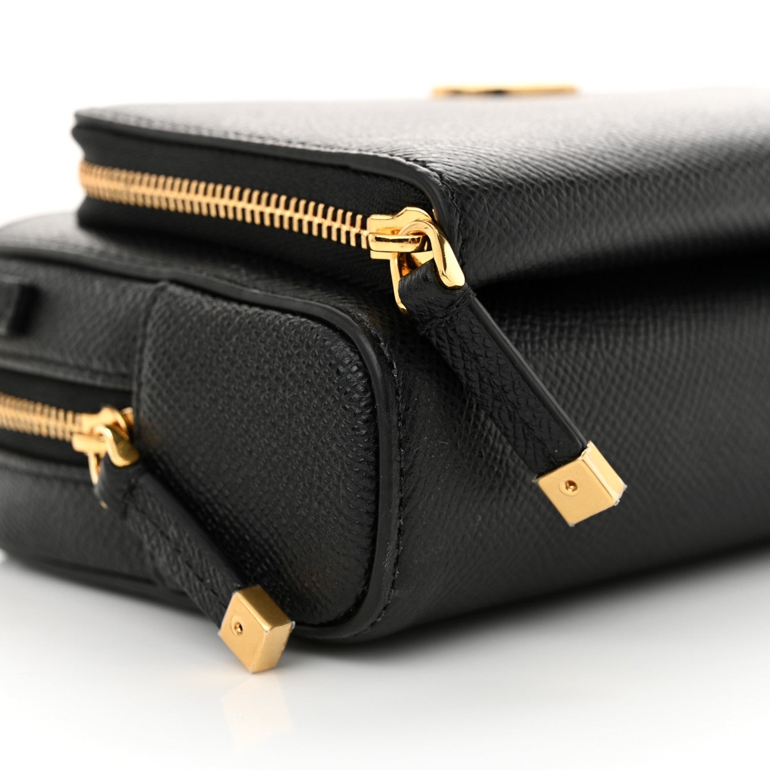 Christian Dior Grained Calfskin Caro Double Pouch Black 9 of 10