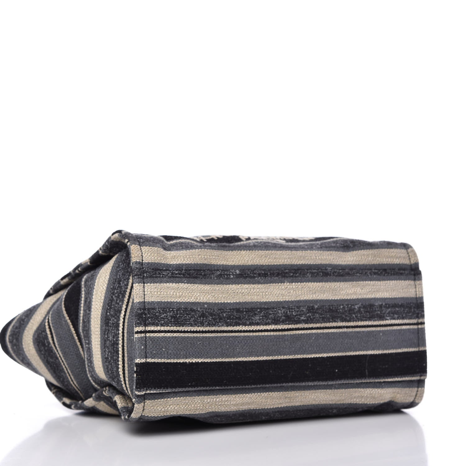 Chanel Striped Canvas Medium Deauville Tote Black 4 of 11