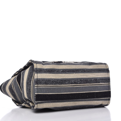 Chanel Striped Canvas Medium Deauville Tote Black 4 of 11