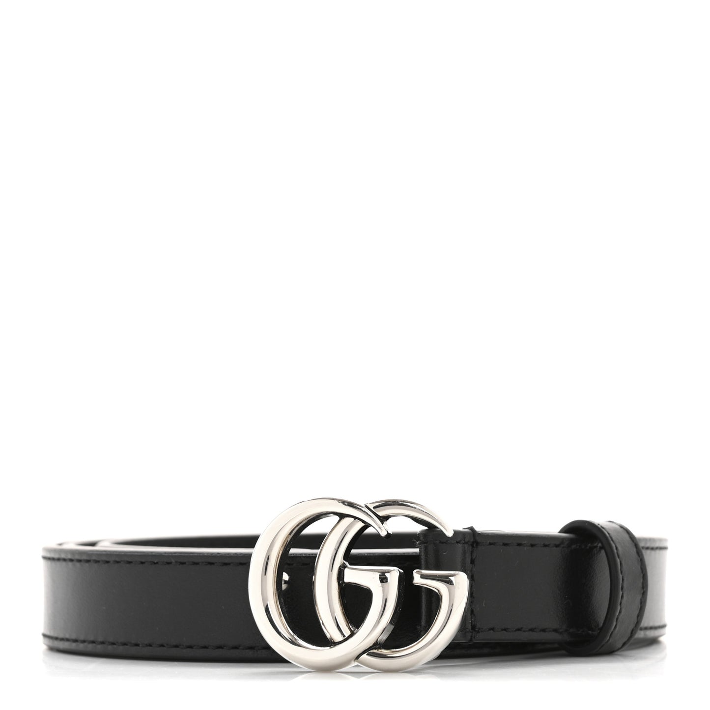 Plutone Calfskin Palladium Double G 20mm Belt 90 36 Black