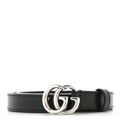 Gucci Plutone Calfskin Palladium Double G 20mm Belt 90 36 Black 1 of 6