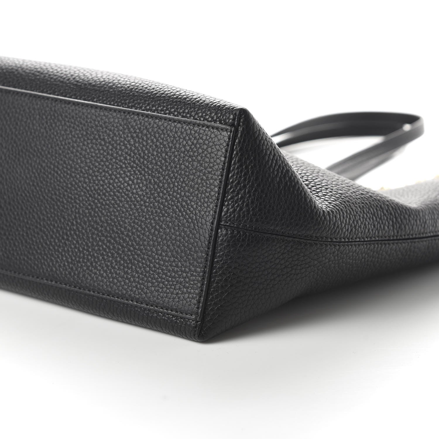 Valentino Garavani Grained Calfskin Rockstud Shoulder Tote Black 7 of 9