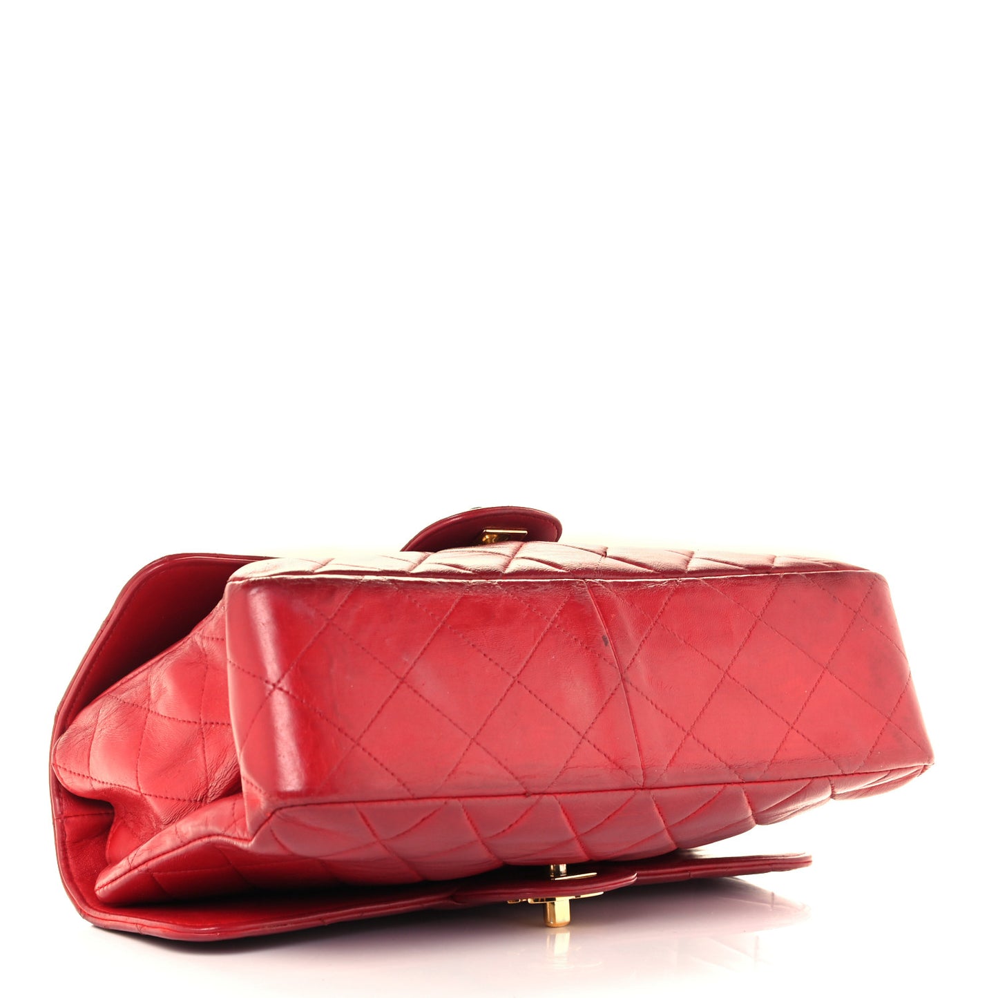 Lambskin Quilted Medium Double Sided Flap Red
