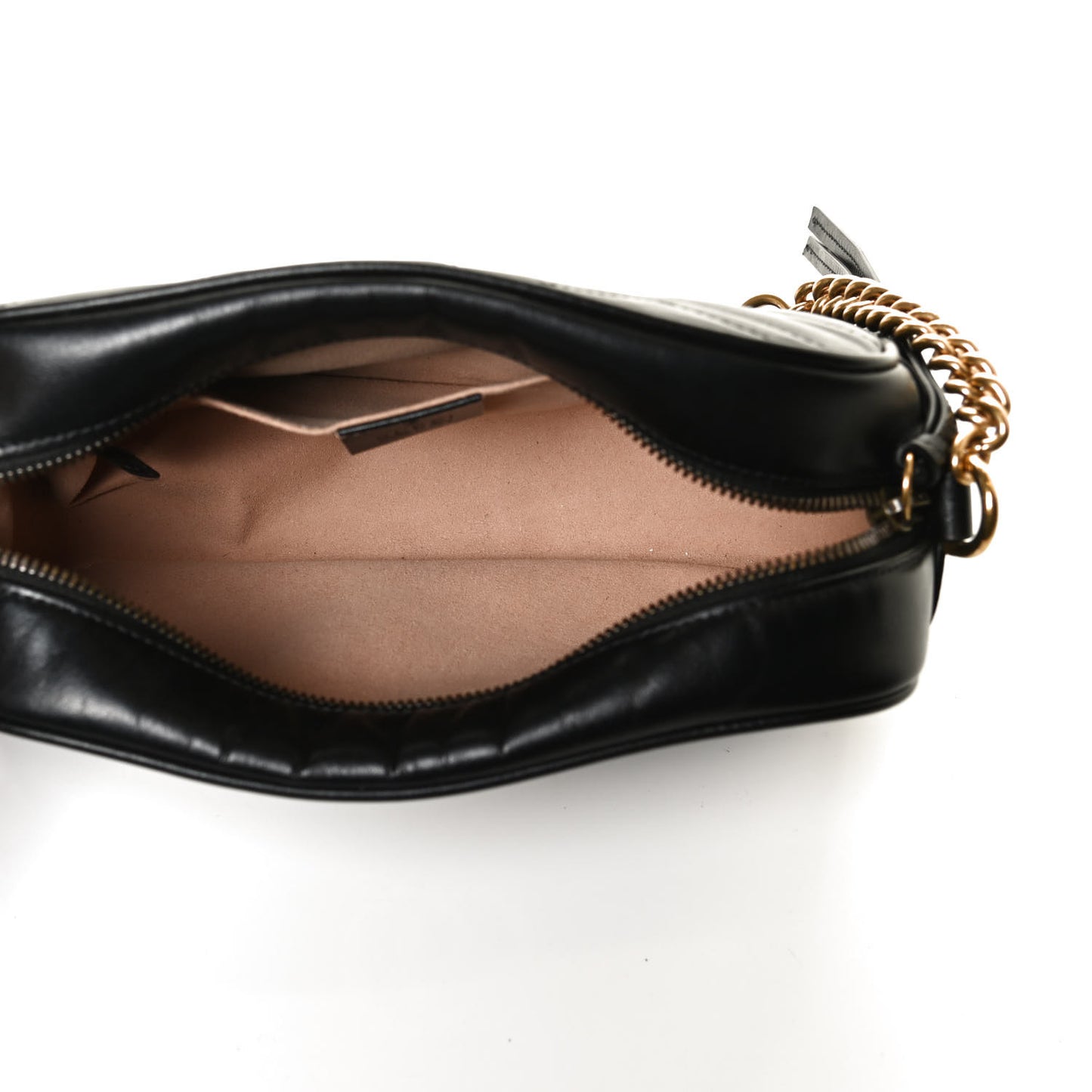 Calfskin Matelasse Small GG Marmont Chain Shoulder Bag Black