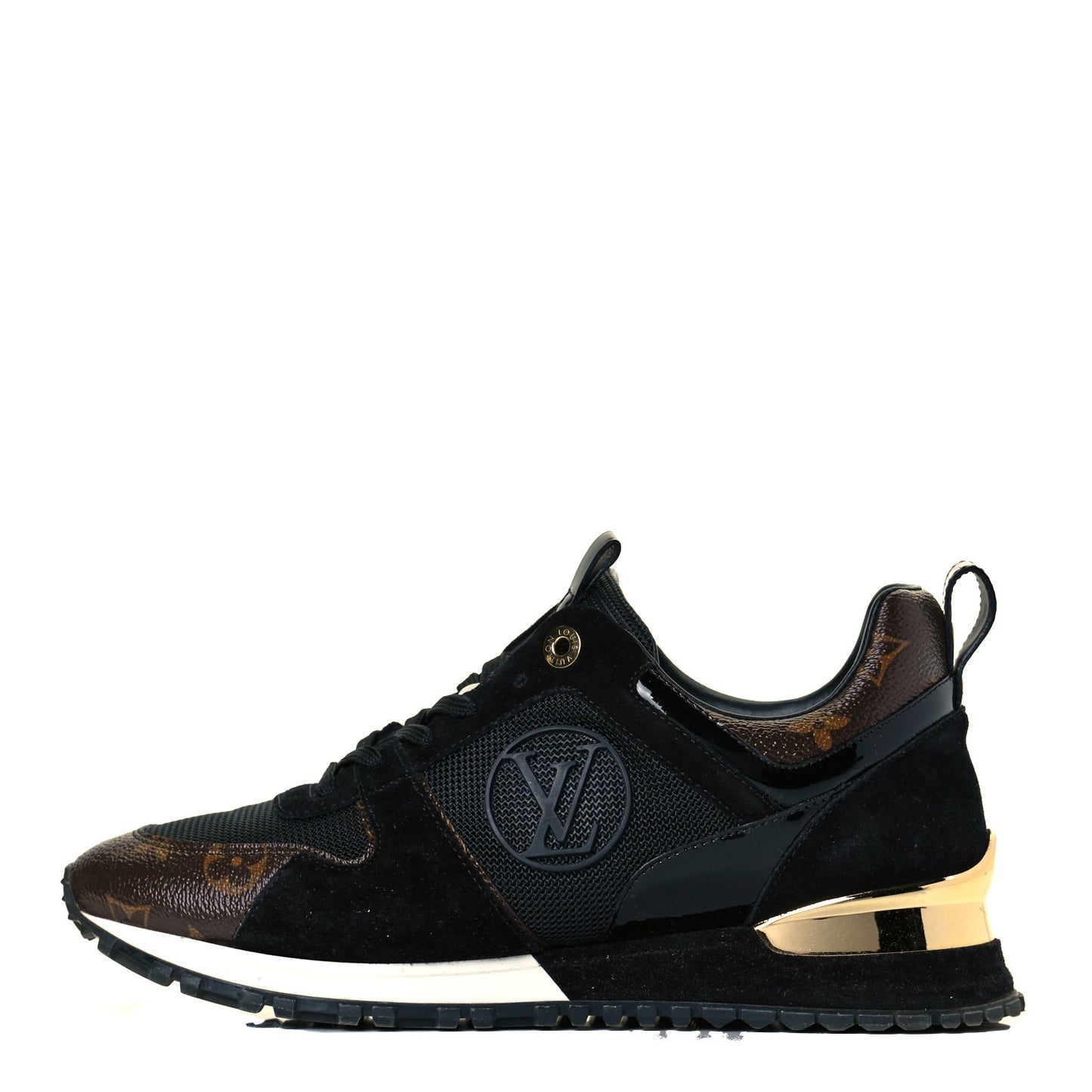 Suede Monogram Run Away Sneakers 38.5 Black