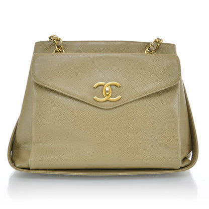 Chanel Caviar Shoulder Bag Beige GHW 1 of 16