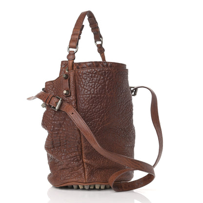 Alexander Wang Pebbled Lambskin Diego Bucket Bag Brown Brass Hardware 3 of 9