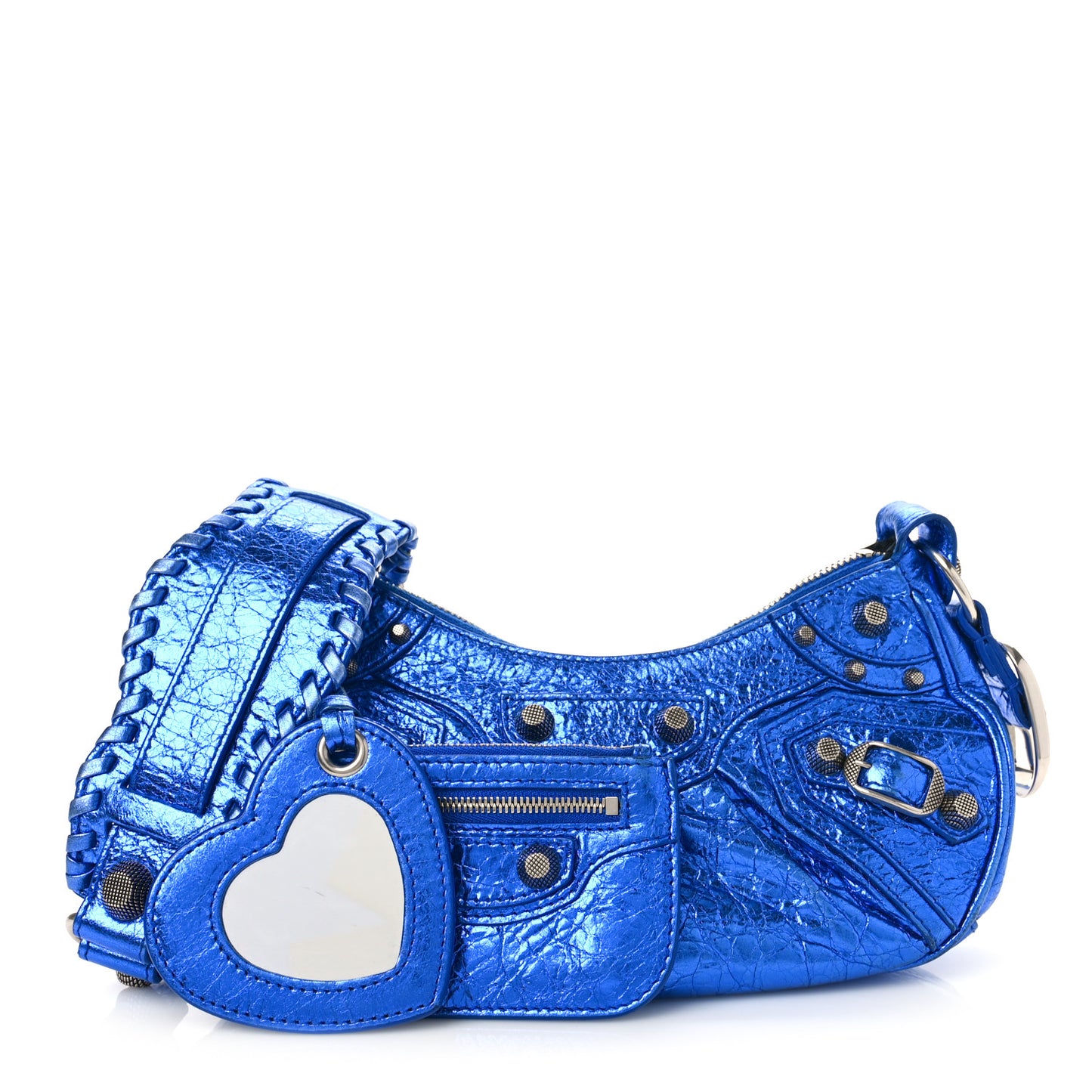 Metallic Arena Agneau Le Cagole Shoulder Bag XS Blue