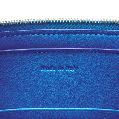 Celine Lambskin Bi-Color Solo Clutch Pouch Bright Blue Peacock 6 of 8