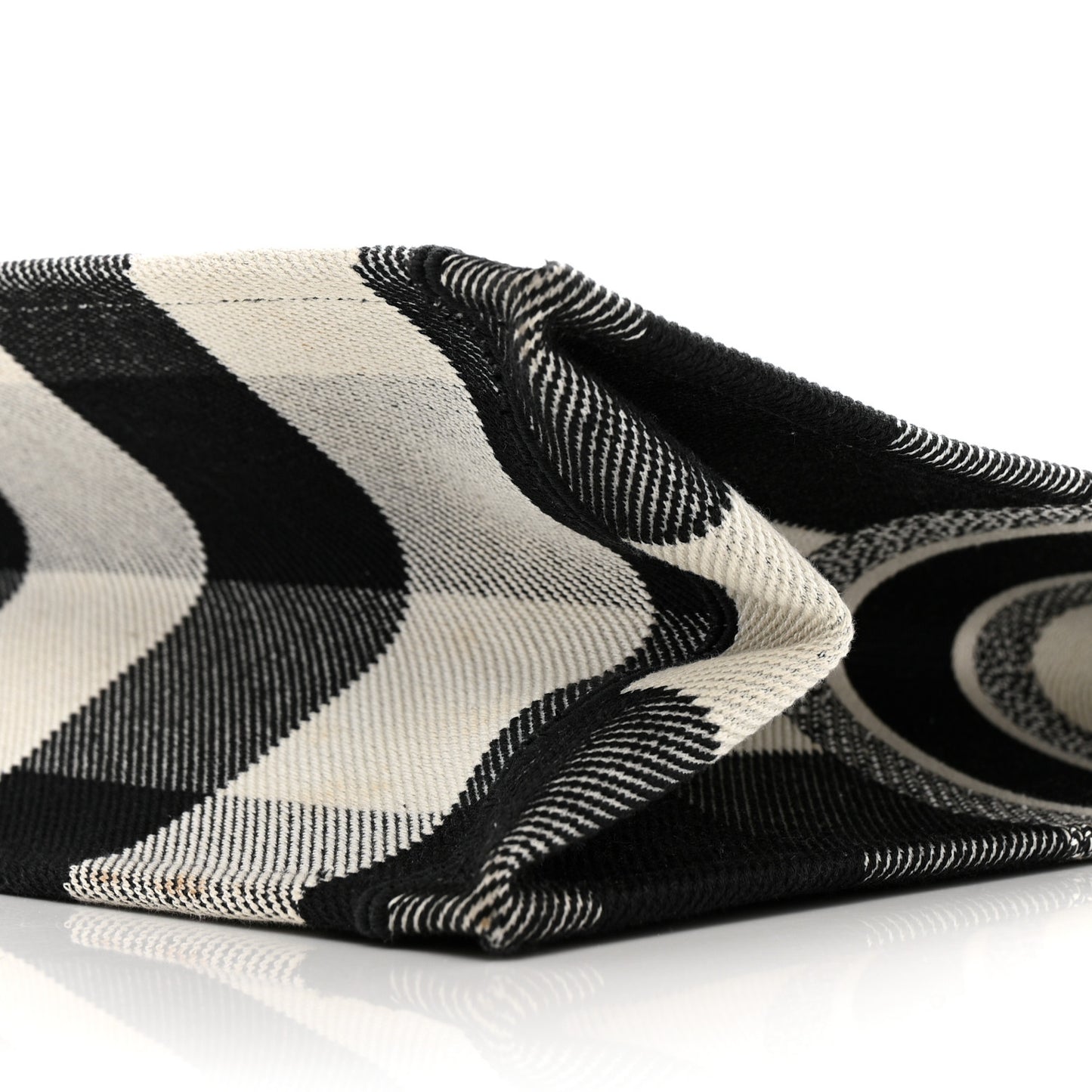Canvas Embroidered Checkered Book Tote Black White