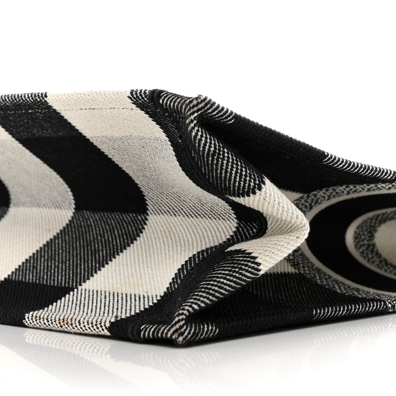 Christian Dior Canvas Embroidered Checkered Book Tote Black White 10 of 13