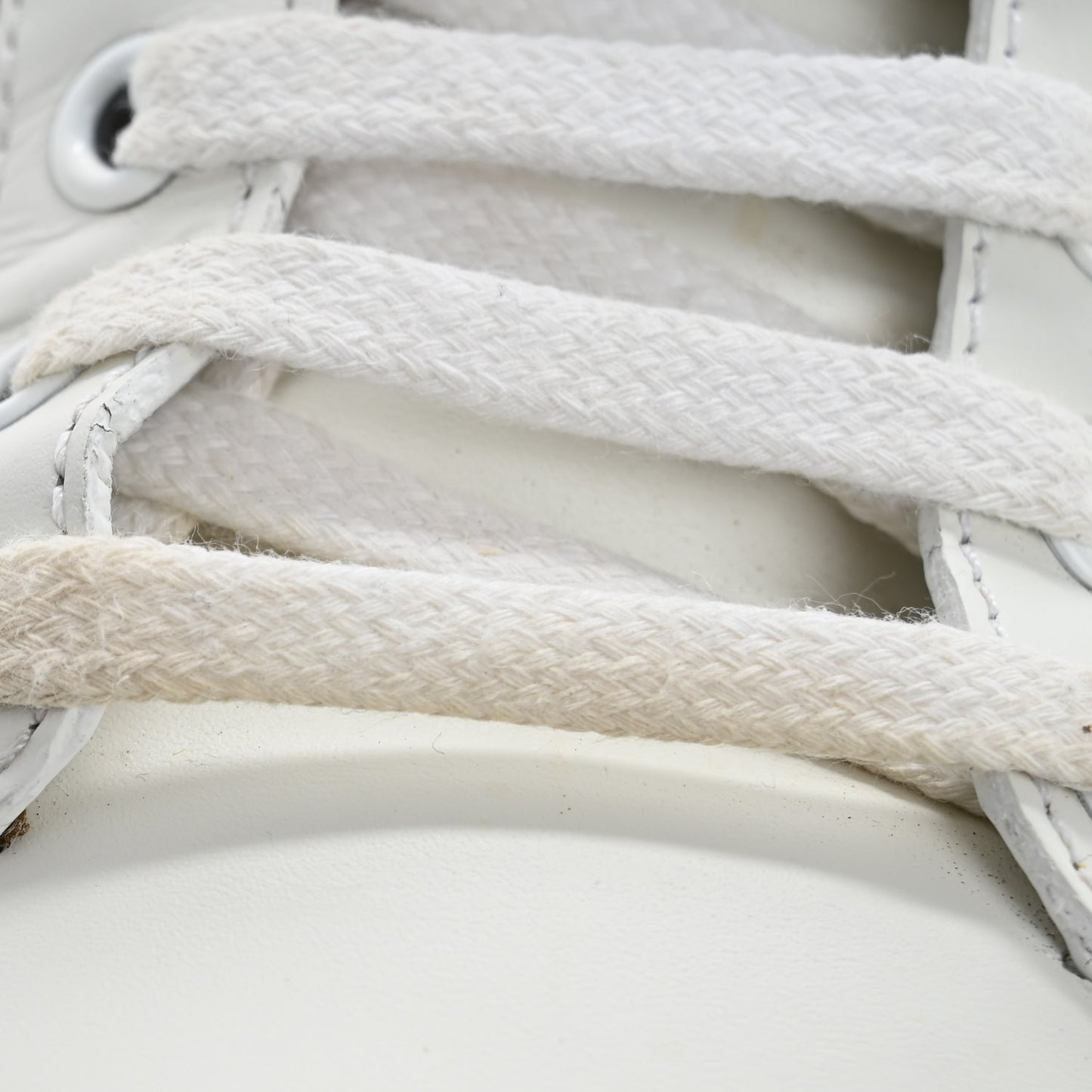 Calfskin Web Pearl Studded Womens Ace Sneakers 37 White