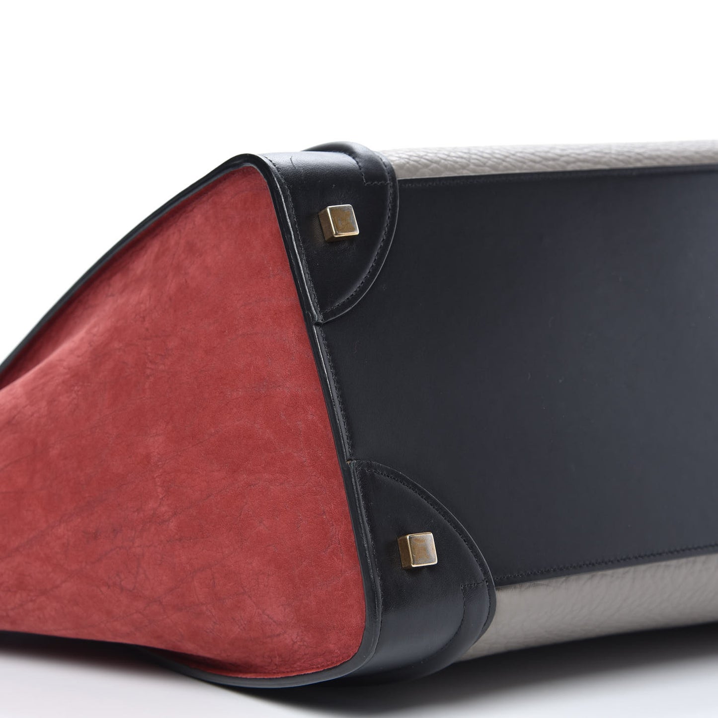Bullhide Calfskin Suede Mini Tri-Color Luggage Dark Ruby